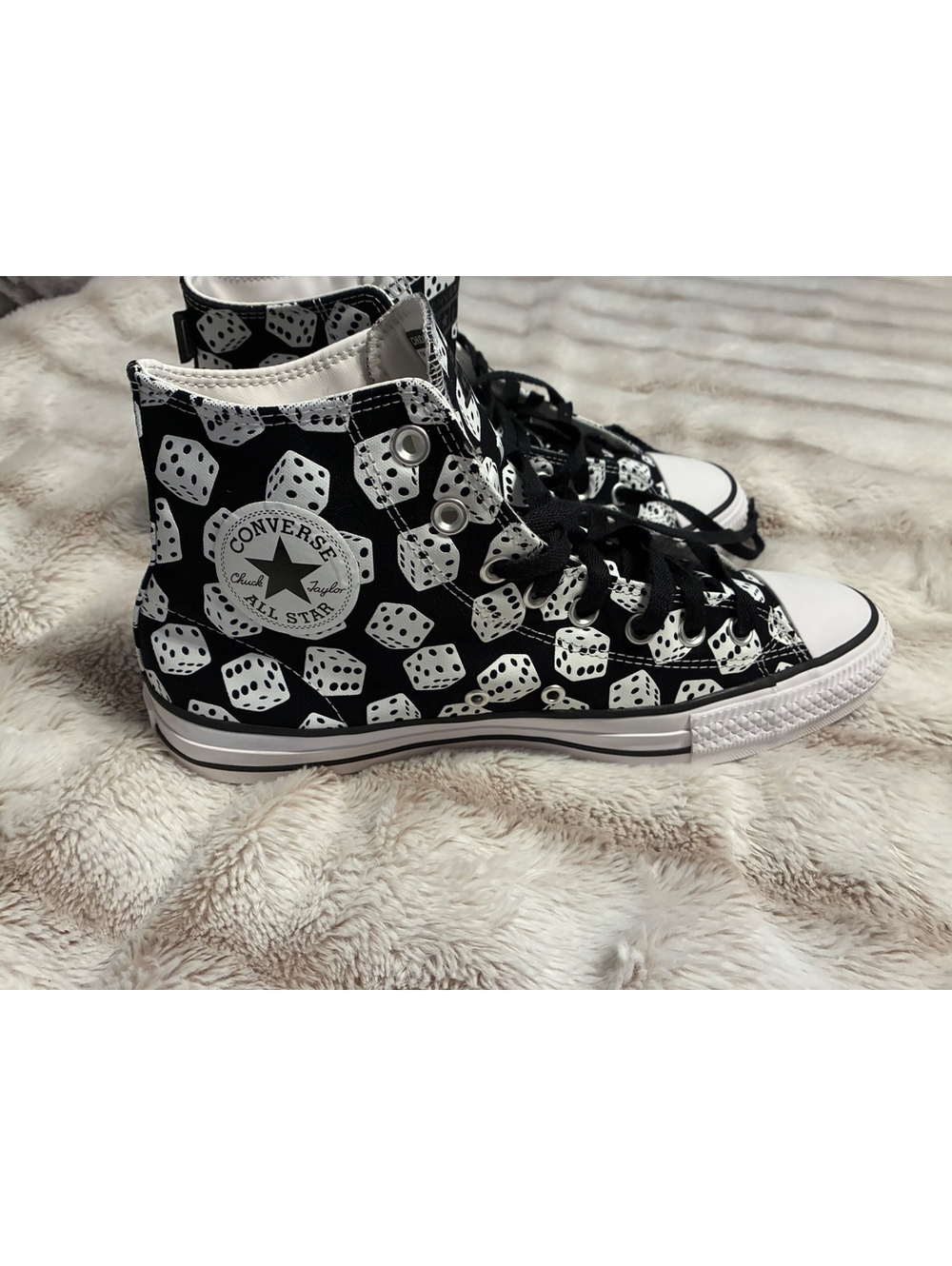 Converse Chuck Taylor Pro High Top Dice Black White Sneakers Men 9.5 Women 11.5